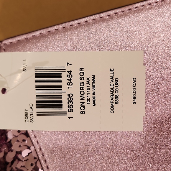 SOLD OUT NWT Coach Lilac Sequin Morgan Square Crossbody bag - Picture 12 of 16
